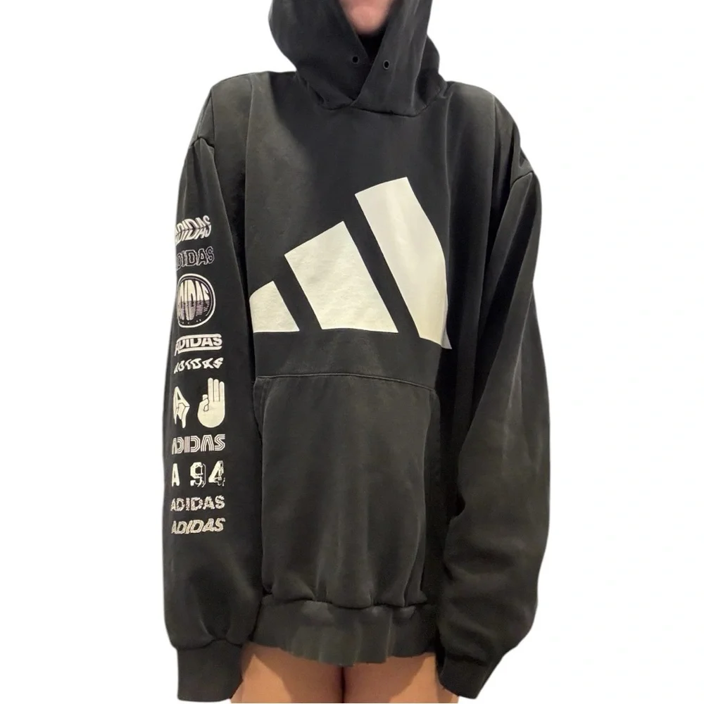 Adidas Trefoil Print Hoodie Sweatshirt